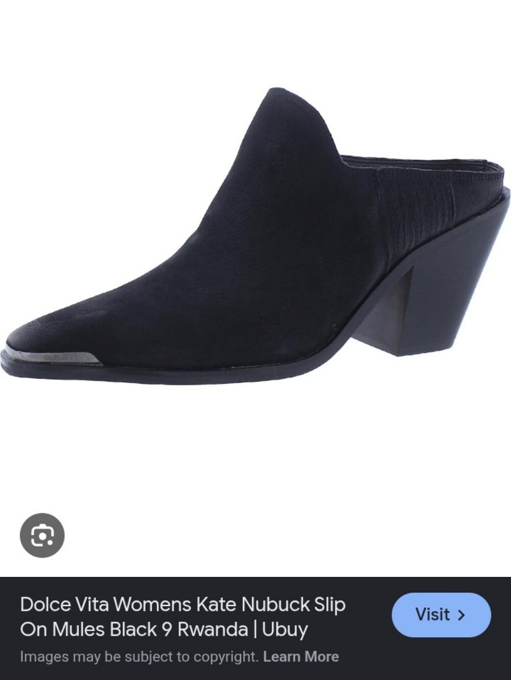 NWT.Dolce Vita Black Nubuck Pointed Slip-On Mules